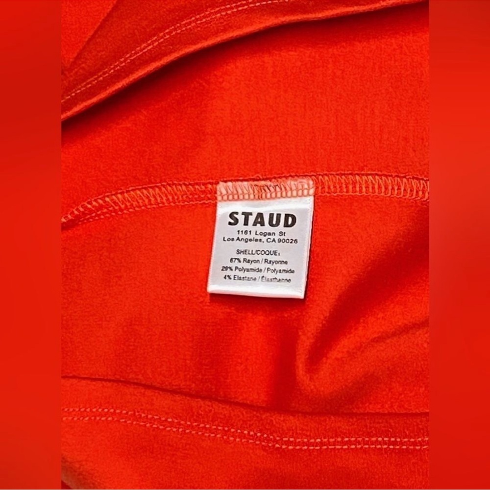 Staud Kristine Fire Red Cut out mini dress NWT - Picture 6 of 7